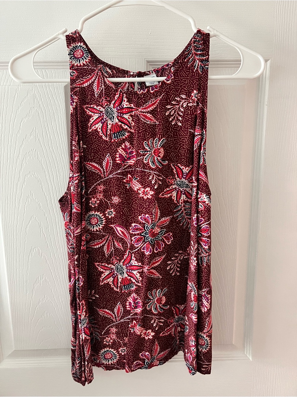 Old Navy Burgundy Floral Tank Top